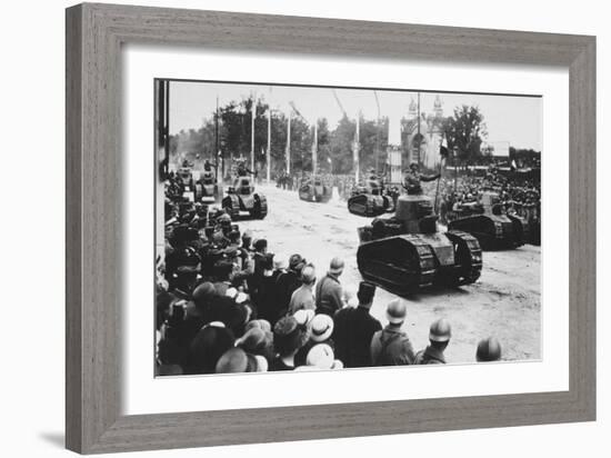 Tanks in the Great Victory Parade, Paris, France, 14 July 1919-null-Framed Giclee Print