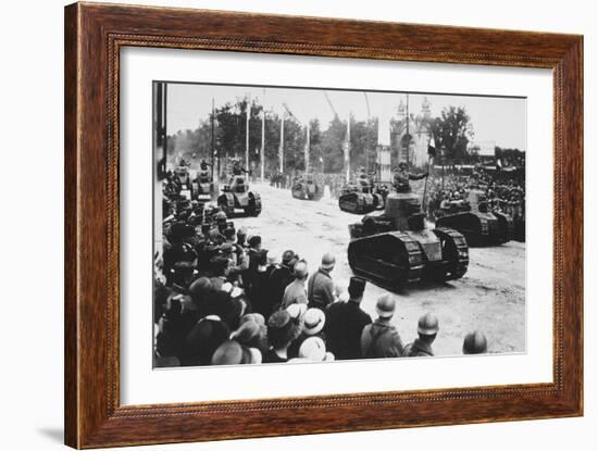 Tanks in the Great Victory Parade, Paris, France, 14 July 1919-null-Framed Giclee Print