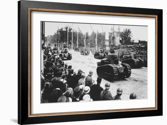 Tanks in the Great Victory Parade, Paris, France, 14 July 1919-null-Framed Giclee Print