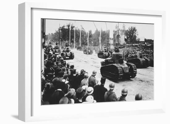 Tanks in the Great Victory Parade, Paris, France, 14 July 1919-null-Framed Giclee Print