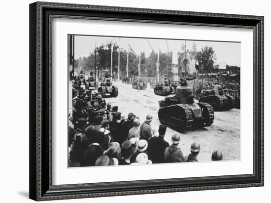 Tanks in the Great Victory Parade, Paris, France, 14 July 1919-null-Framed Giclee Print