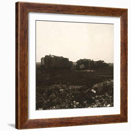 Tanks, Juvincourt, northern France, c1914-c1918-Unknown-Framed Photographic Print