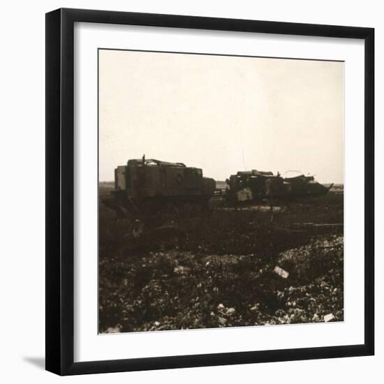 Tanks, Juvincourt, northern France, c1914-c1918-Unknown-Framed Photographic Print