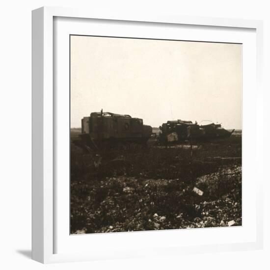 Tanks, Juvincourt, northern France, c1914-c1918-Unknown-Framed Photographic Print