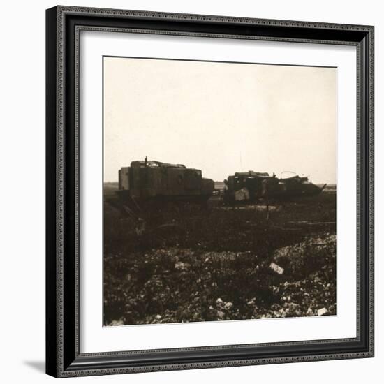 Tanks, Juvincourt, northern France, c1914-c1918-Unknown-Framed Photographic Print