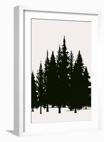Tannenwald (Dark)-Kubistika-Framed Premium Photographic Print