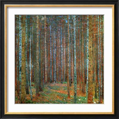 Autumn Pine Forest Picture Poster Wood Landscape Scenic Art Framed Print