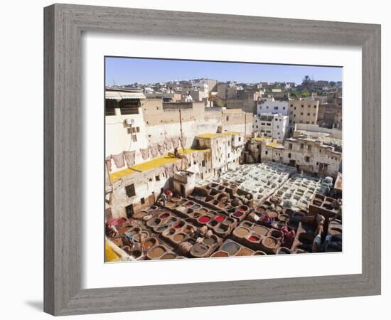 Tannery, Fez, UNESCO World Heritage Site, Morocco, North Africa, Africa-Marco Cristofori-Framed Photographic Print