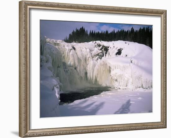 Tannfors, a 32M High, 60M Wide Frozen Waterfall, Near Are, Jamtland, Sweden, Scandinavia, Europe-Kim Hart-Framed Photographic Print