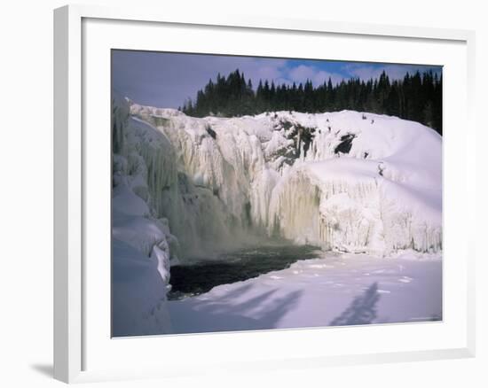Tannfors, a 32M High, 60M Wide Frozen Waterfall, Near Are, Jamtland, Sweden, Scandinavia, Europe-Kim Hart-Framed Photographic Print