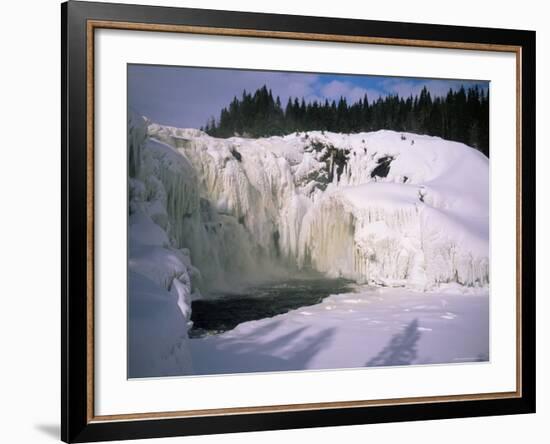 Tannfors, a 32M High, 60M Wide Frozen Waterfall, Near Are, Jamtland, Sweden, Scandinavia, Europe-Kim Hart-Framed Photographic Print