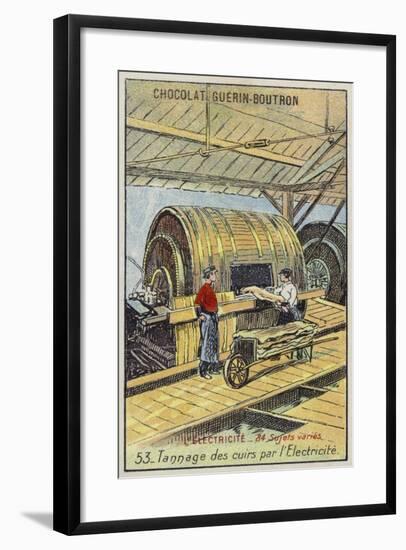 Tanning Leather Using Electricity-null-Framed Giclee Print