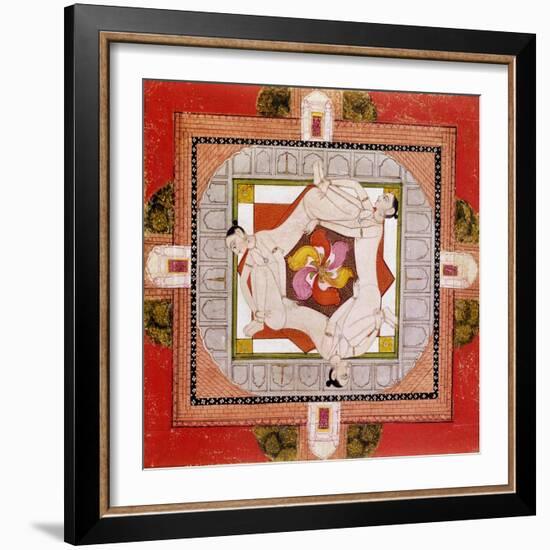 Tantric Miniature Depicting Three Women Forming a Chain-null-Framed Giclee Print