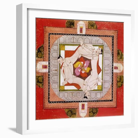 Tantric Miniature Depicting Three Women Forming a Chain-null-Framed Giclee Print