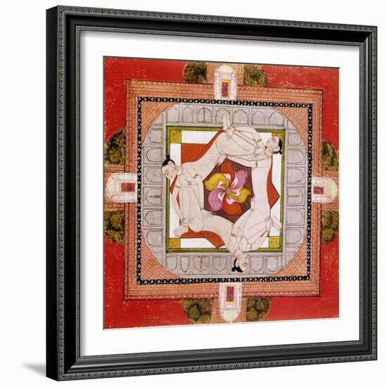 Tantric Miniature Depicting Three Women Forming a Chain-null-Framed Giclee Print