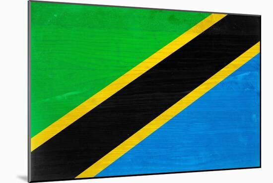 Tanzania Flag Design with Wood Patterning - Flags of the World Series-Philippe Hugonnard-Mounted Art Print
