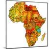 Tanzania on Actual Map of Africa-michal812-Mounted Art Print