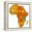 Tanzania on Actual Map of Africa-michal812-Framed Stretched Canvas