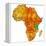 Tanzania on Actual Map of Africa-michal812-Framed Stretched Canvas