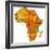 Tanzania on Actual Map of Africa-michal812-Framed Premium Giclee Print