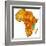 Tanzania on Actual Map of Africa-michal812-Framed Art Print