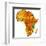 Tanzania on Actual Map of Africa-michal812-Framed Art Print