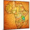 Tanzania on Actual Map of Africa-michal812-Mounted Art Print