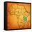 Tanzania on Actual Map of Africa-michal812-Framed Stretched Canvas