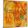 Tanzania on Actual Map of Africa-michal812-Mounted Art Print