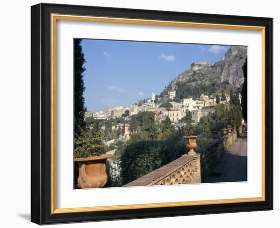 Taormina from the Public Gardens, Island of Sicily, Italy, Mediterranean-Sheila Terry-Framed Photographic Print