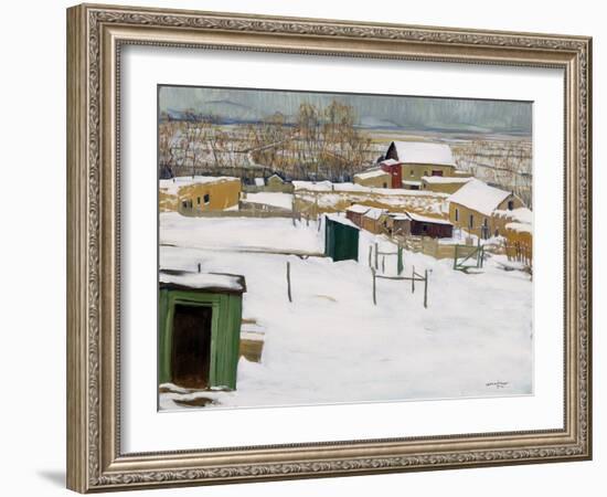 Taos in the Snow, C.1914-20 (Oil on Canvas)-Walter Ufer-Framed Giclee Print