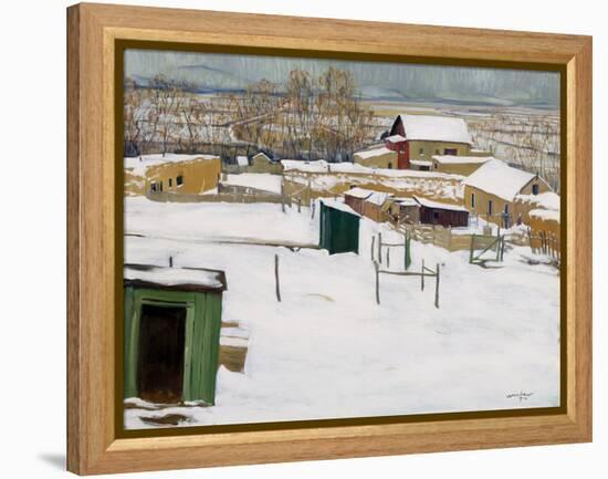 Taos in the Snow, C.1914-20 (Oil on Canvas)-Walter Ufer-Framed Premier Image Canvas