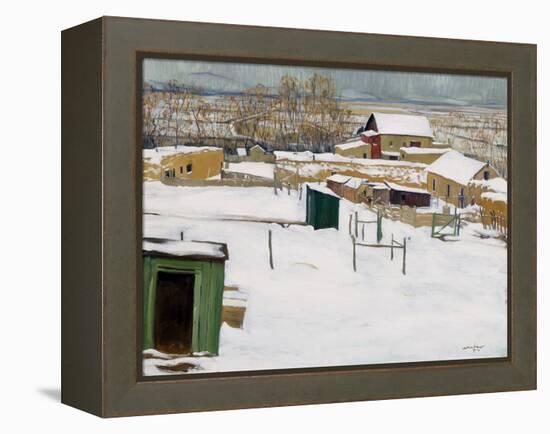 Taos in the Snow, C.1914-20 (Oil on Canvas)-Walter Ufer-Framed Premier Image Canvas