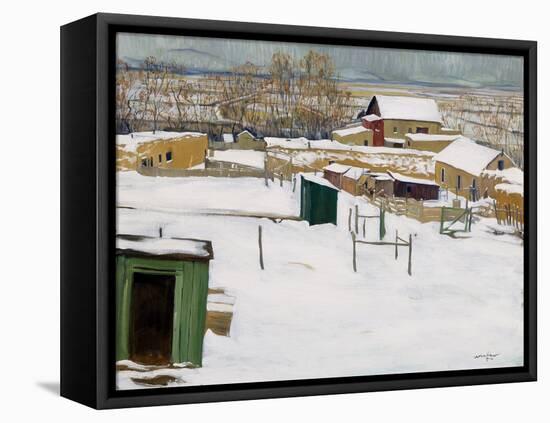 Taos in the Snow, C.1914-20 (Oil on Canvas)-Walter Ufer-Framed Premier Image Canvas