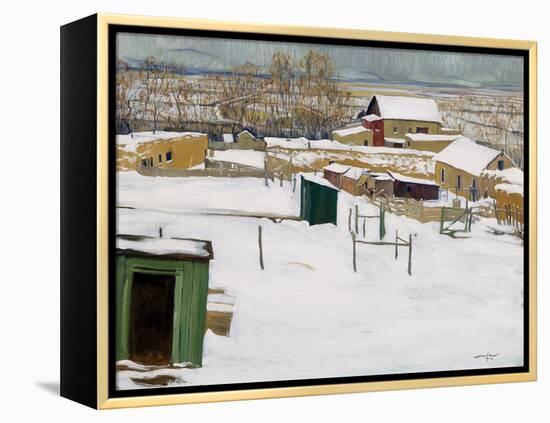 Taos in the Snow, C.1914-20 (Oil on Canvas)-Walter Ufer-Framed Premier Image Canvas