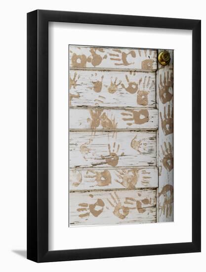 Taos Pueblo, New Mexico, Usa. Handprint door detail.-Julien McRoberts-Framed Photographic Print