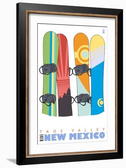 Taos Valley, New Mexico, Snowboards in the Snow-Lantern Press-Framed Art Print