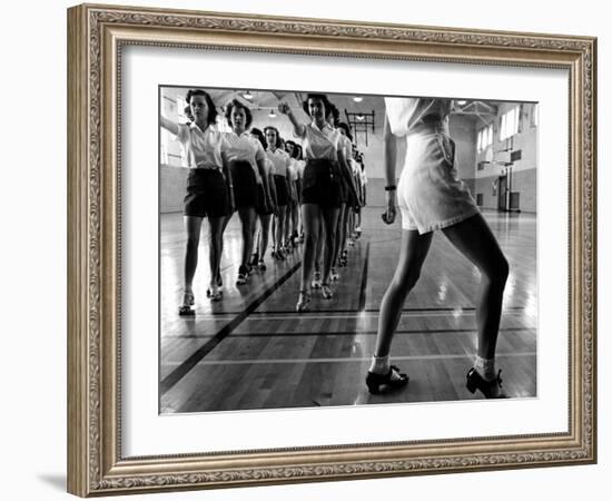 Tap Dancing Class at Iowa State College, 1942-Jack Delano-Framed Photo