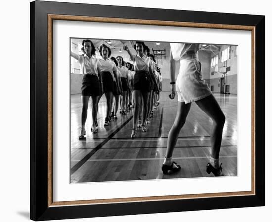 Tap Dancing Class at Iowa State College, 1942-Jack Delano-Framed Photo