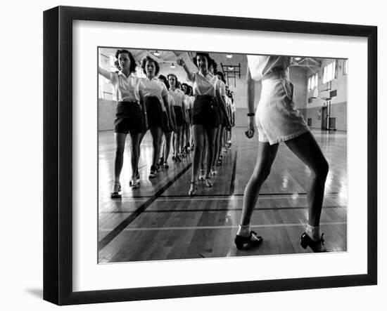 Tap Dancing Class at Iowa State College, 1942-Jack Delano-Framed Photo