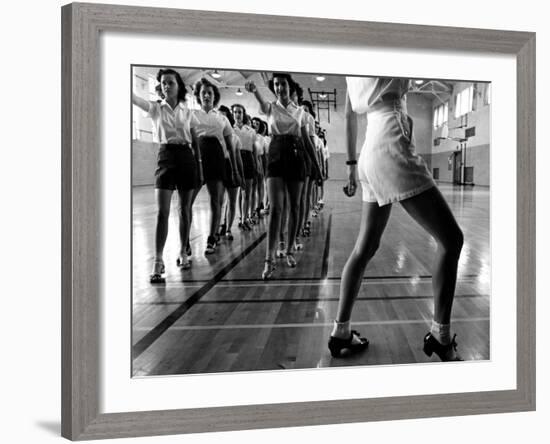 Tap Dancing Class at Iowa State College, 1942-Jack Delano-Framed Photo