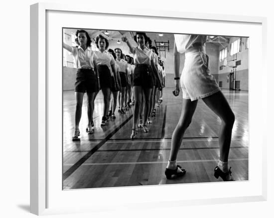 Tap Dancing Class at Iowa State College, 1942-Jack Delano-Framed Photo