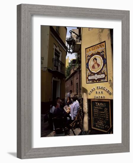Tapas Bar, Barrio Santa Cruz, Seville, Andalucia, Spain-Jean Brooks-Framed Photographic Print