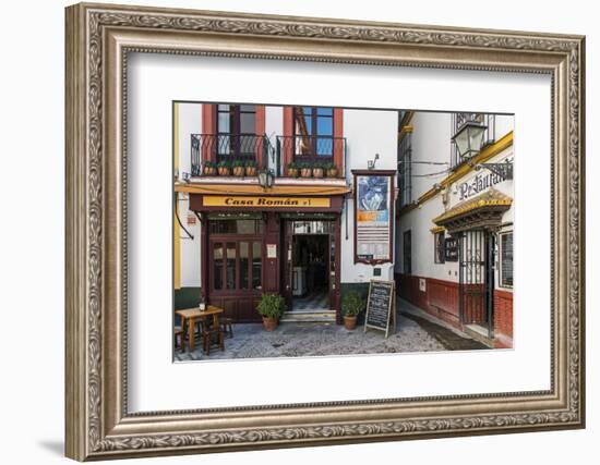 Tapas restaurant in the primary tourist neighborhood of Santa Cruz in Seville, Andalusia, Spain-Stefano Politi Markovina-Framed Photographic Print