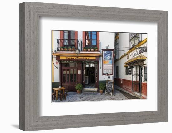 Tapas restaurant in the primary tourist neighborhood of Santa Cruz in Seville, Andalusia, Spain-Stefano Politi Markovina-Framed Photographic Print