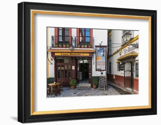 Tapas restaurant in the primary tourist neighborhood of Santa Cruz in Seville, Andalusia, Spain-Stefano Politi Markovina-Framed Photographic Print