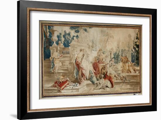 Tapestry Showing the Toilet of Psyche, Woven by the Beauvais Tapestry Manufactory, December 1741-Fe-Francois Boucher-Framed Giclee Print