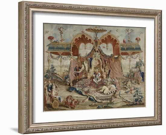 Tapisserie : L'audience du Prince, 1ère pièce de la tenture chinoise-Guy-Louis Vernansal-Framed Giclee Print