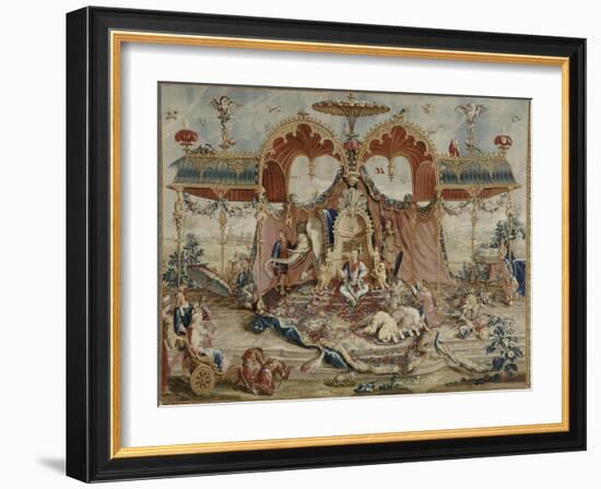 Tapisserie : L'audience du Prince, 1ère pièce de la tenture chinoise-Guy-Louis Vernansal-Framed Giclee Print