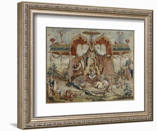 Tapisserie : L'audience du Prince, 1ère pièce de la tenture chinoise-Guy-Louis Vernansal-Framed Giclee Print